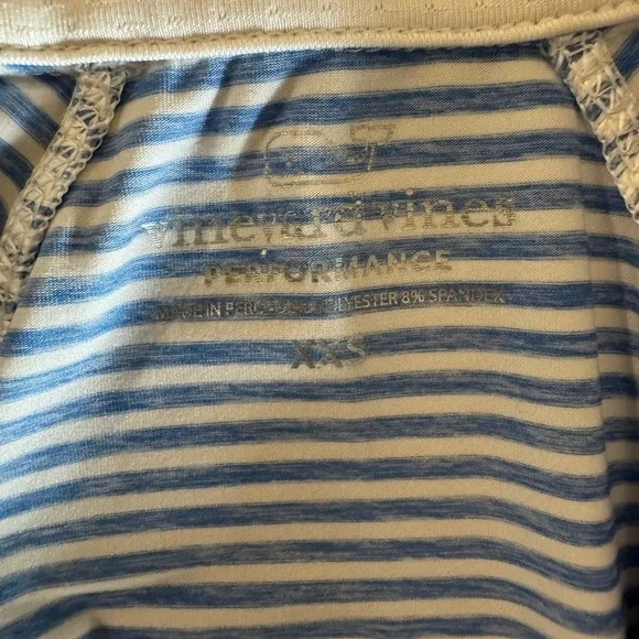Vineyard Vines Striped Blue White Quarter Zip Pullover Women’s XXS Athletic Top - Picture 5 of 5